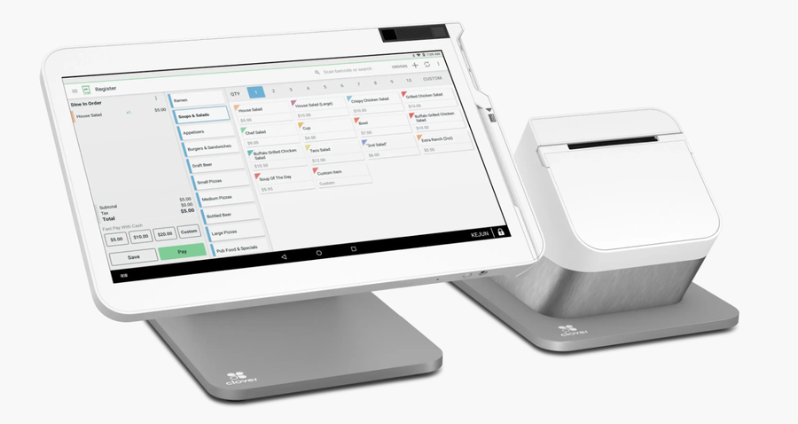 Clover Station POS with receipt printer